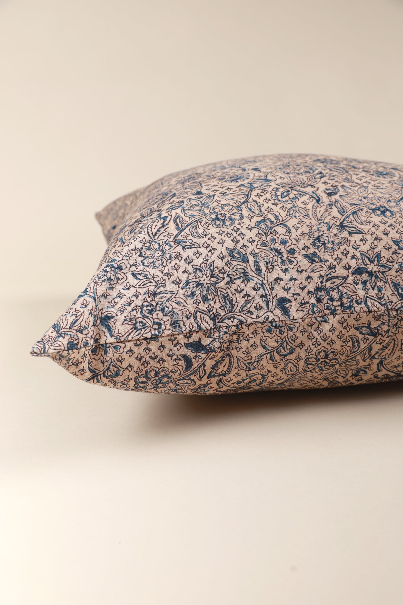 Azure Blue Kalamkari Handcrafted Pillow