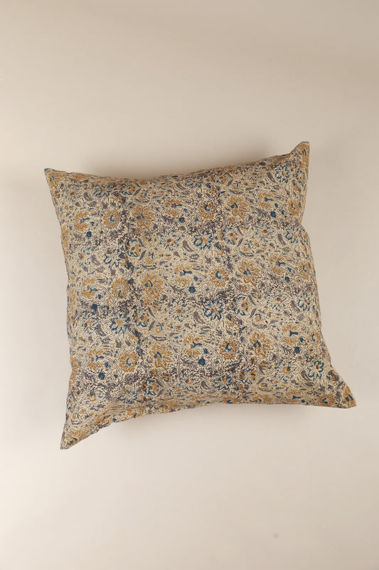 Golden Earth Kalamkari Handcrafted Pillow