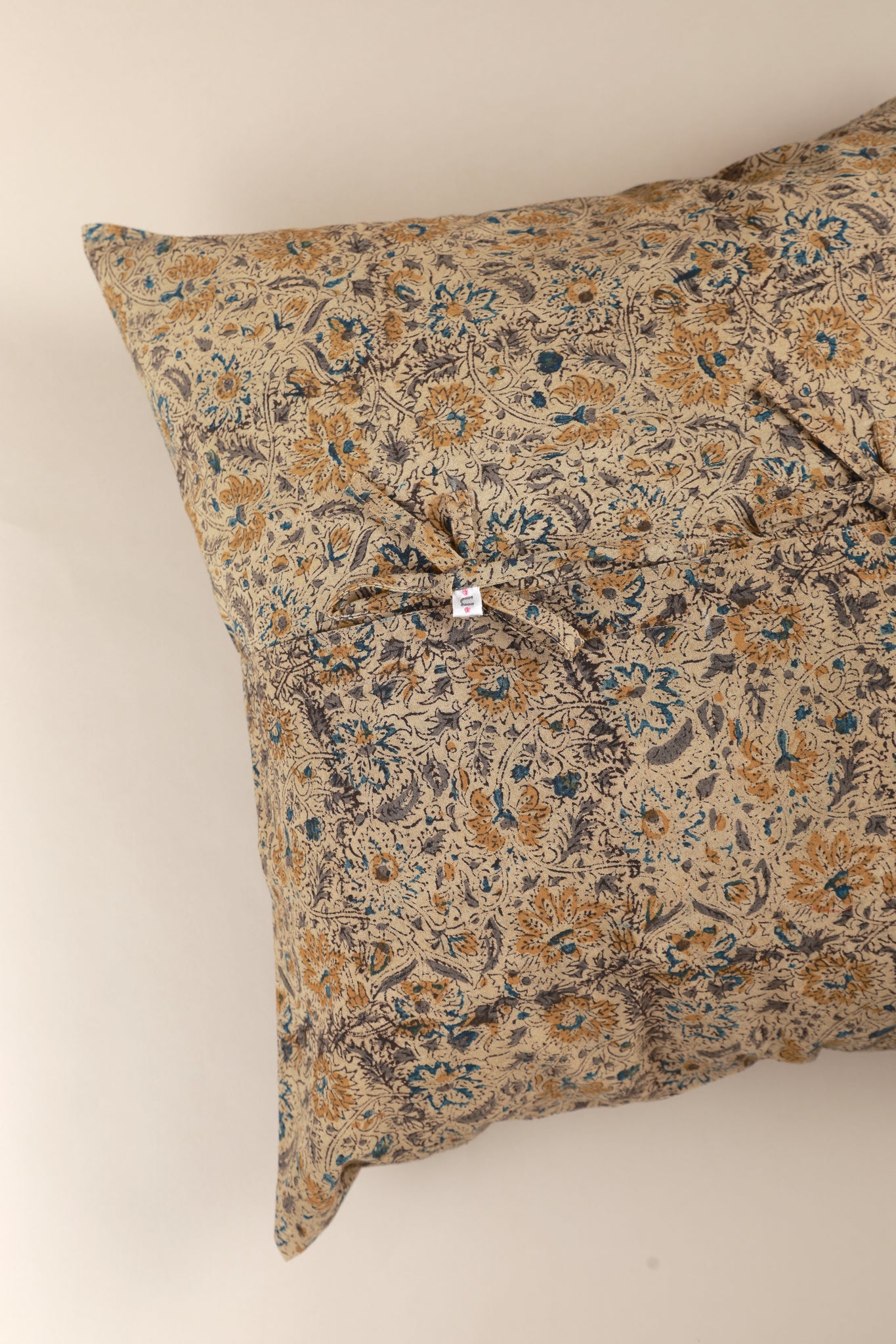 Golden Earth Kalamkari Handcrafted Pillow