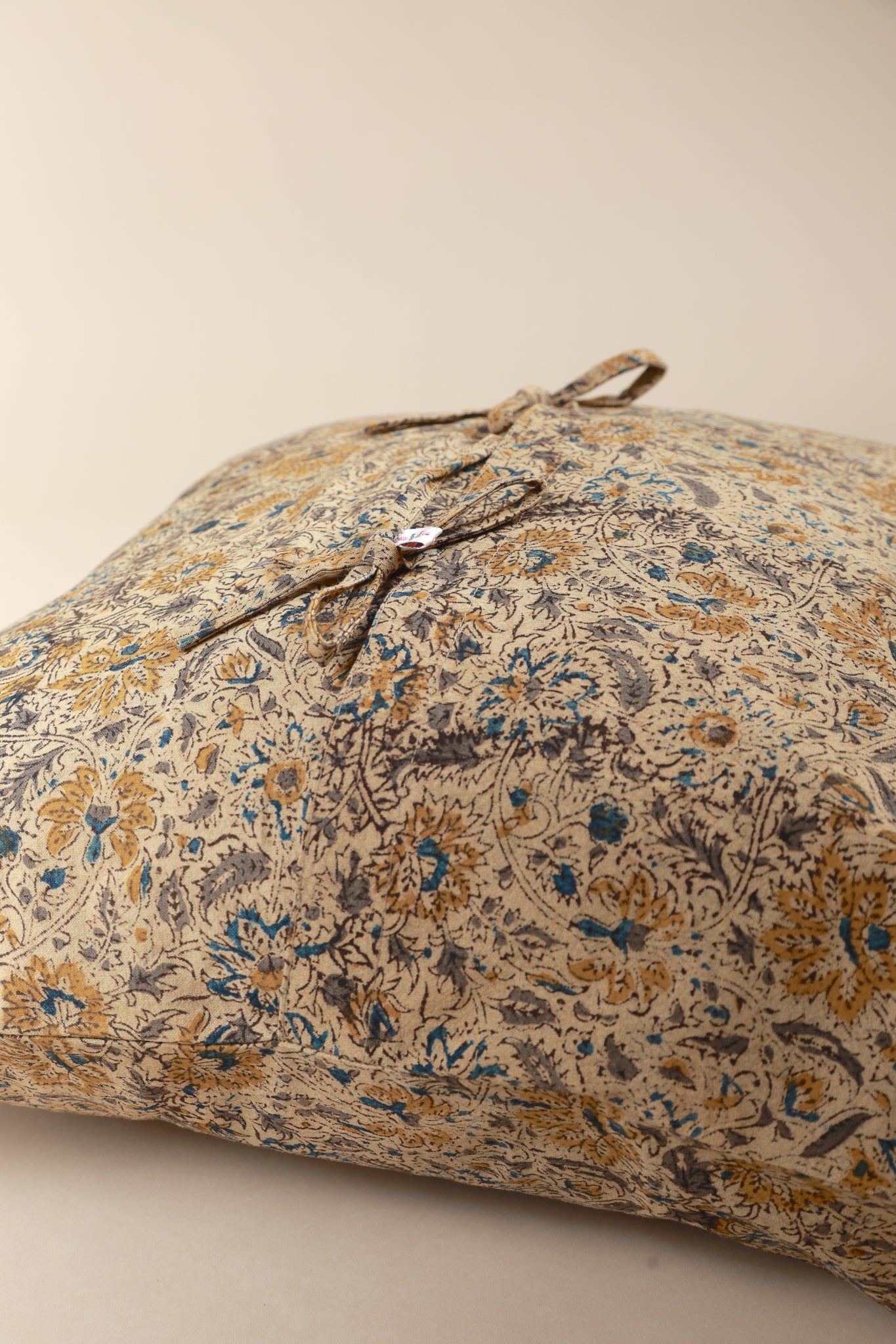 Golden Earth Kalamkari Handcrafted Pillow