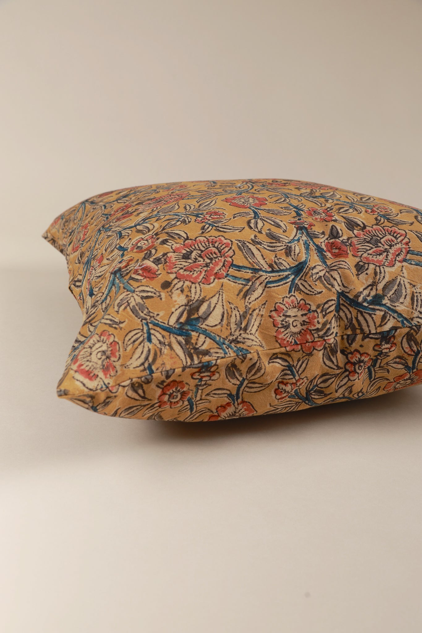 Joyful Garden Kalamkari Handcrafted Pillow