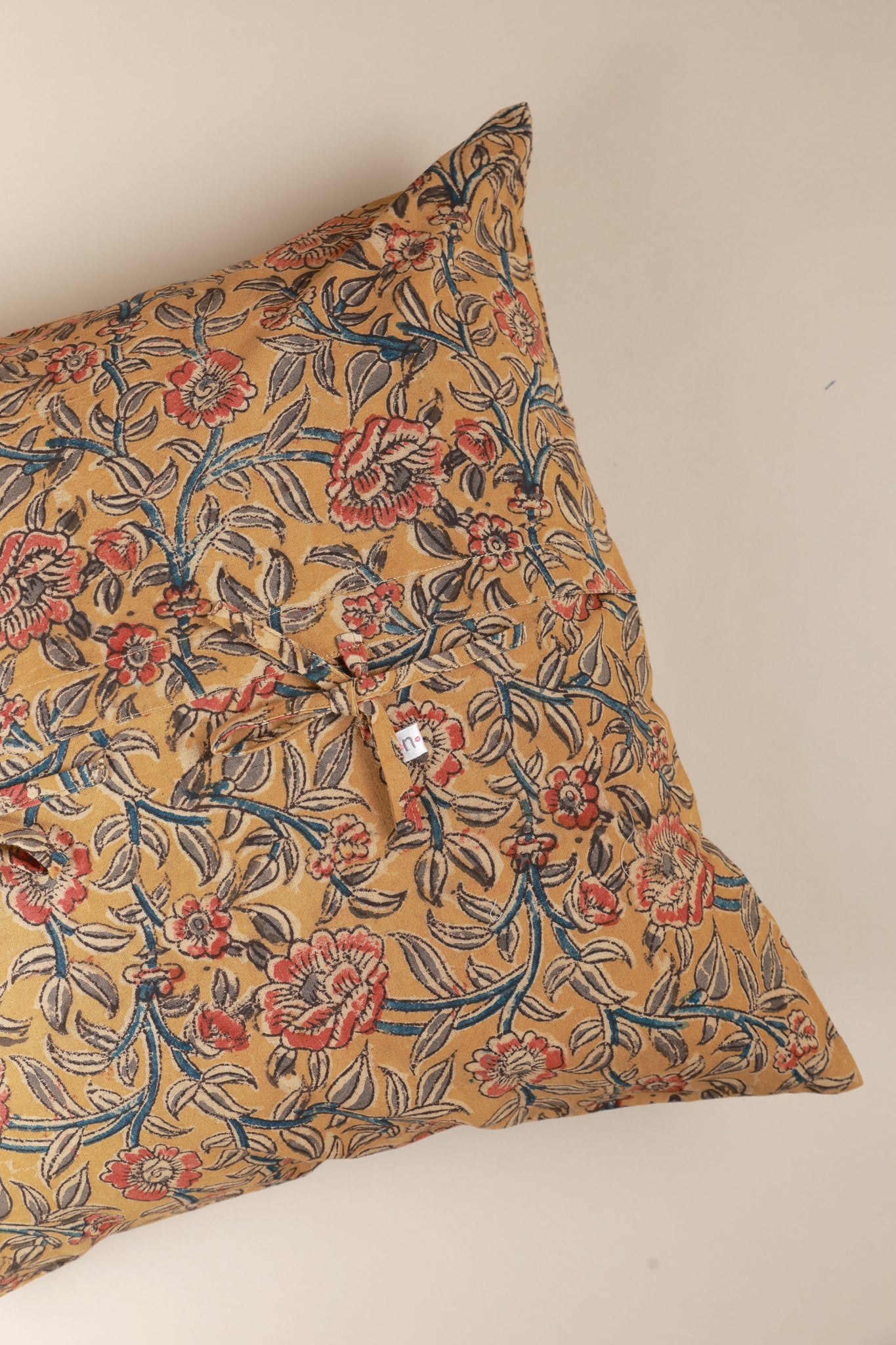 Joyful Garden Kalamkari Handcrafted Pillow