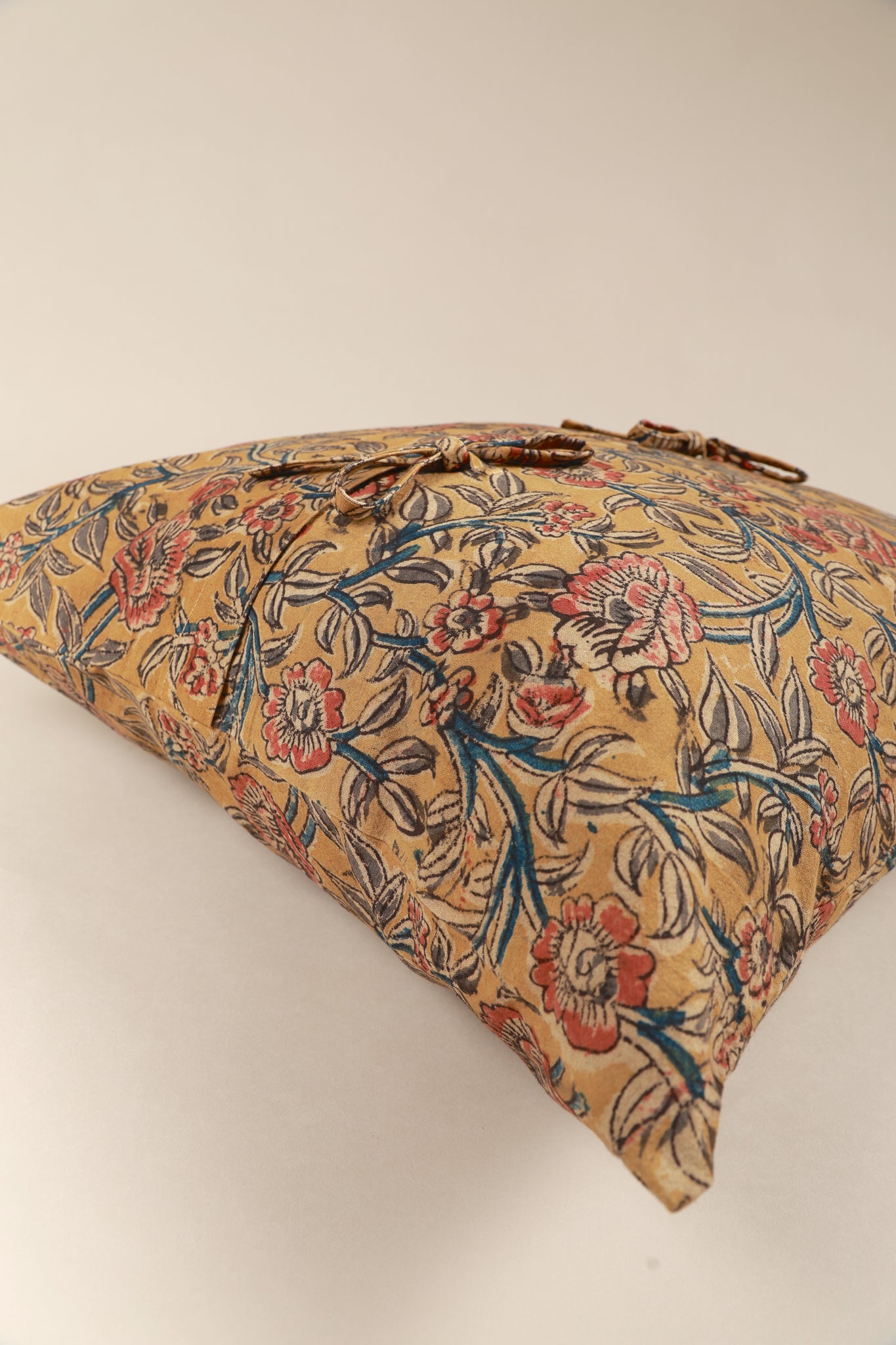 Joyful Garden Kalamkari Handcrafted Pillow