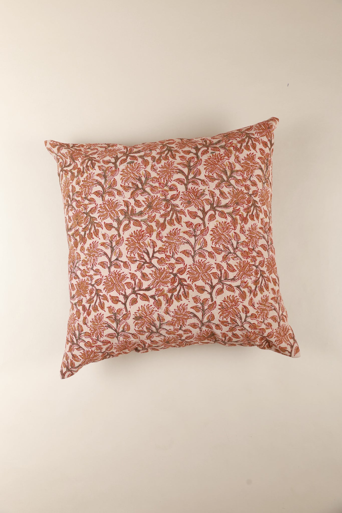 Autumn Grove Kalamkari Handcrafted Pillow