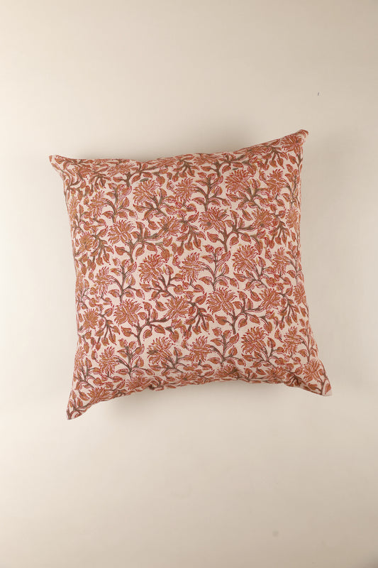 Autumn Grove Kalamkari Handcrafted Pillow