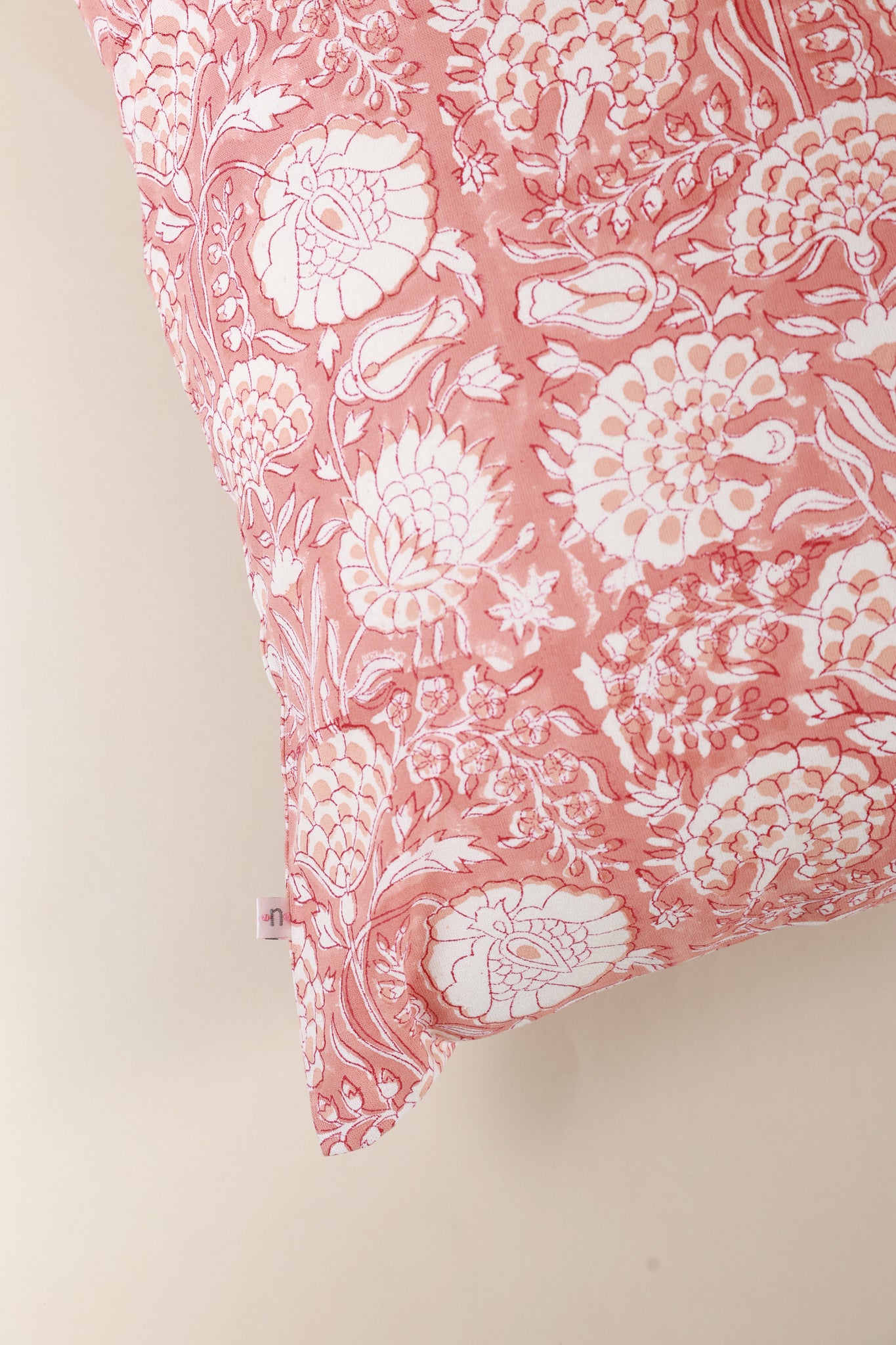 Rose Quartz Hand Block Print Pillow