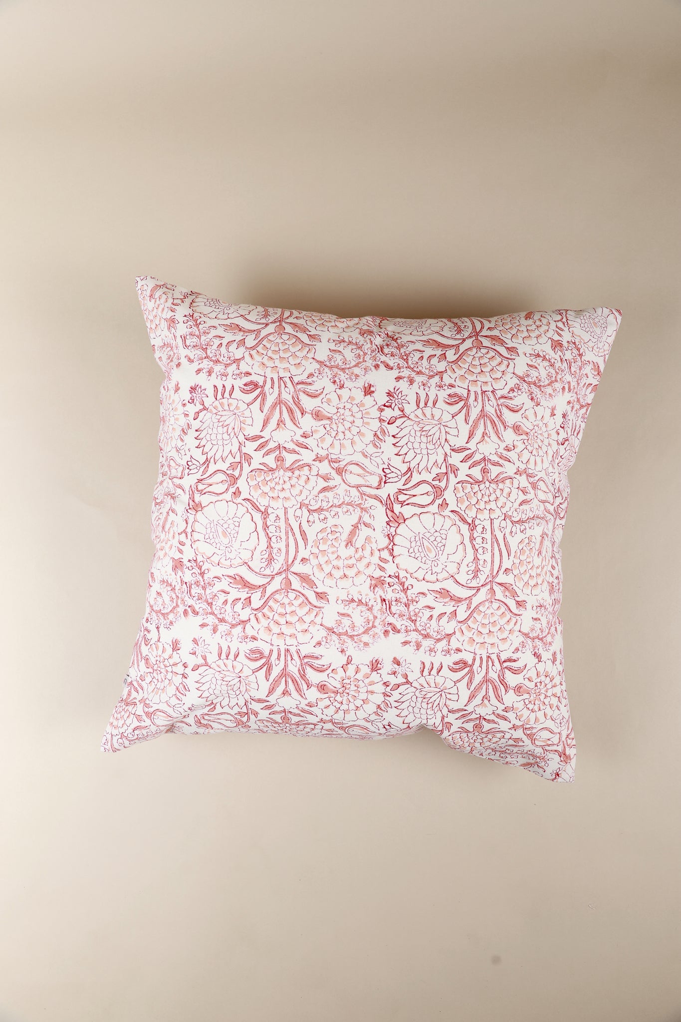 Blush Meadow Hand Block Print Pillow