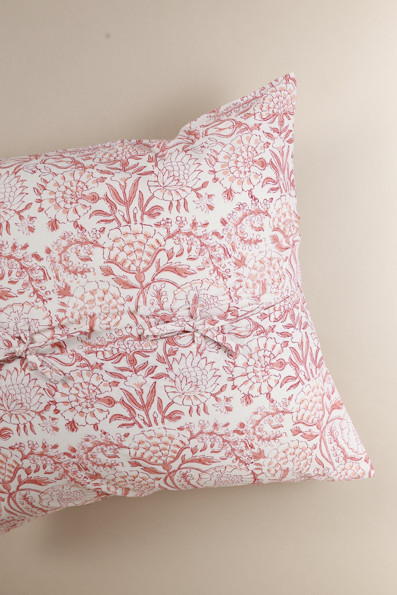 Blush Meadow Hand Block Print Pillow