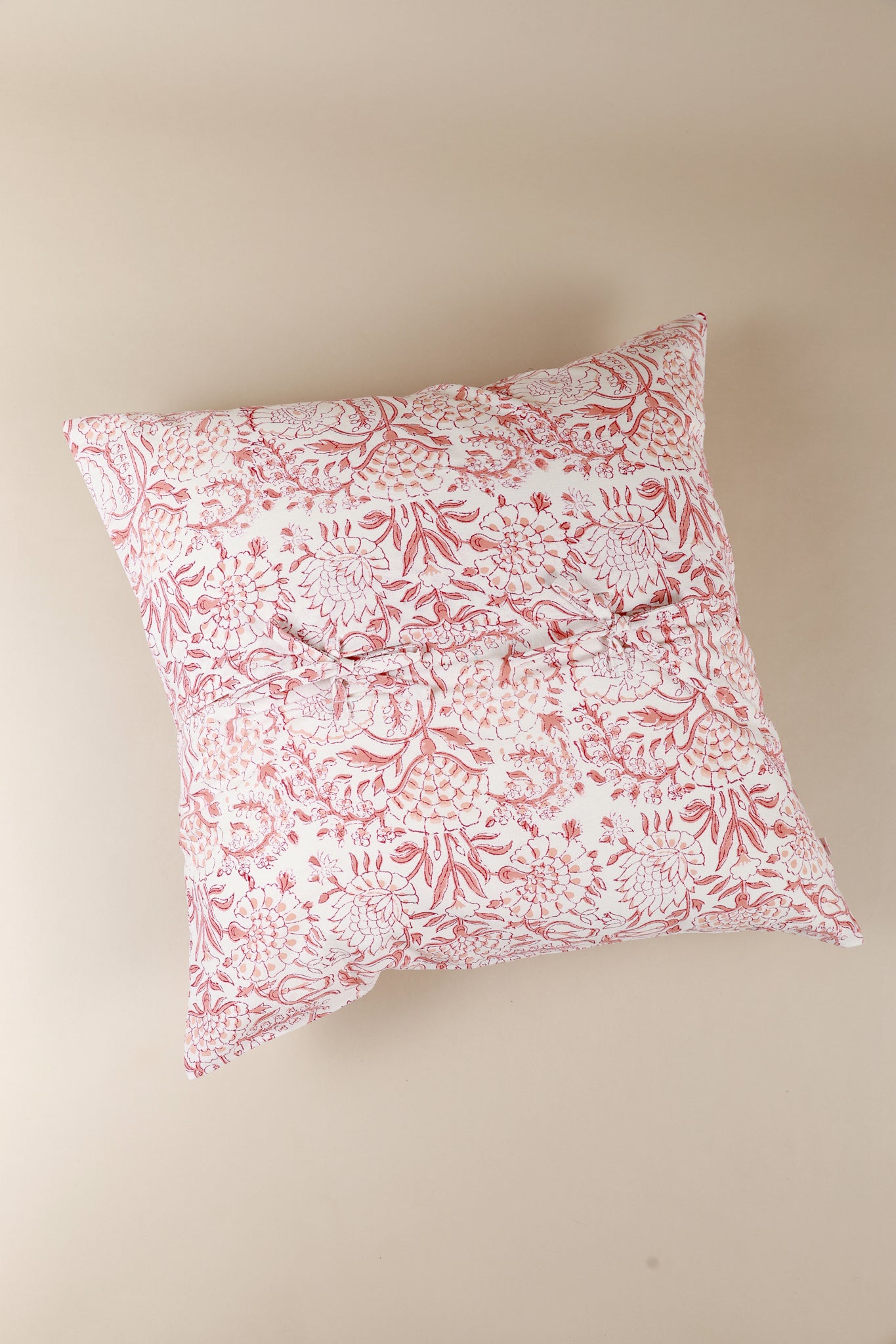 Blush Meadow Hand Block Print Pillow