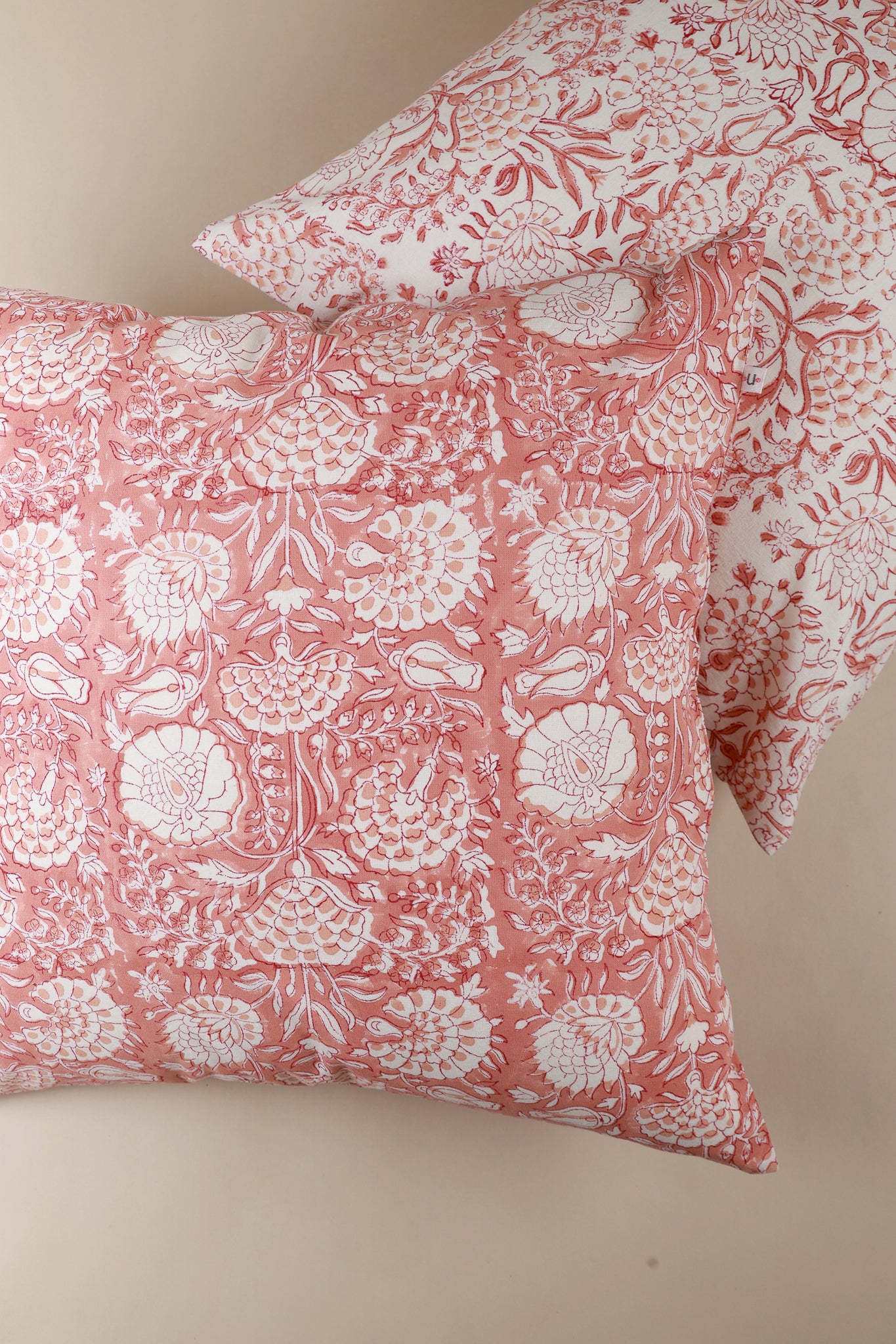 Rose Quartz Hand Block Print Pillow