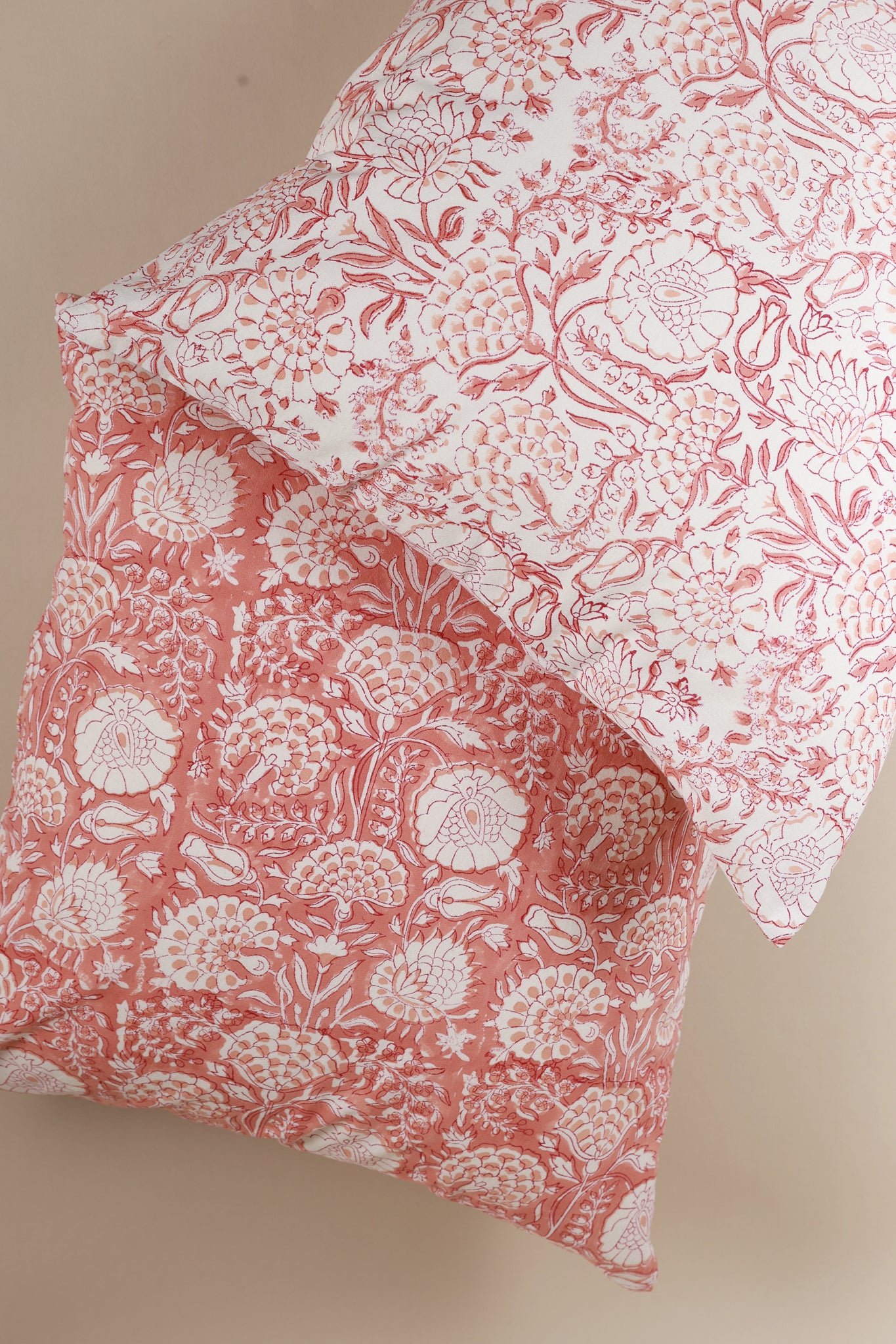 Blush Meadow Hand Block Print Pillow