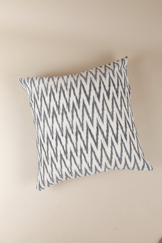 Monochrome Striped Handwoven Ikat Pillow