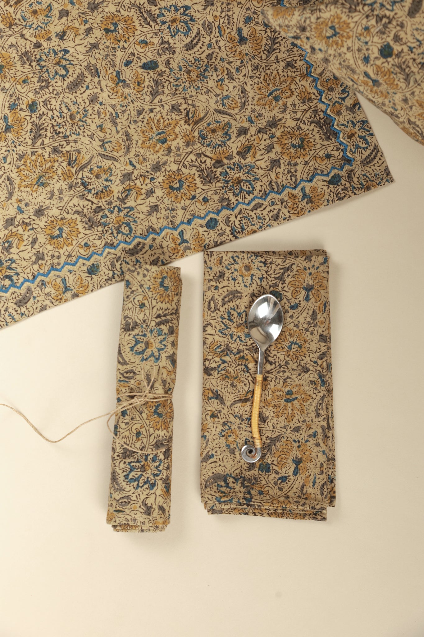 Golden Earth Kalamkari Napkins (Set of 4)