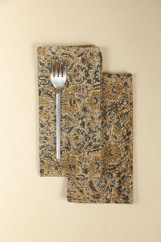 Golden Earth Kalamkari Napkins (Set of 4)