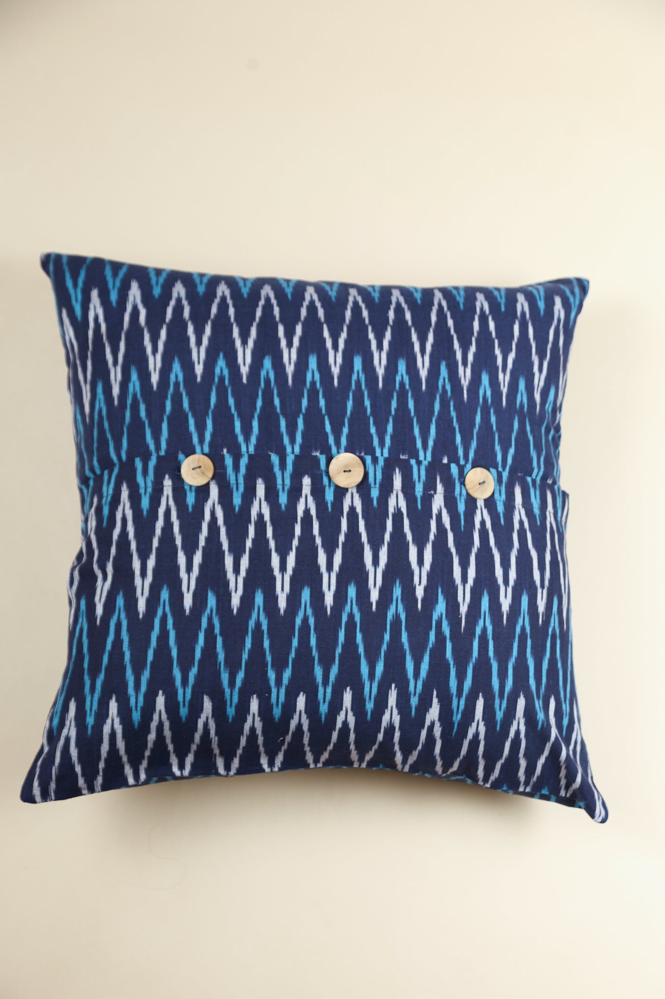 Turquoise Tide Handwoven Ikat Pillow