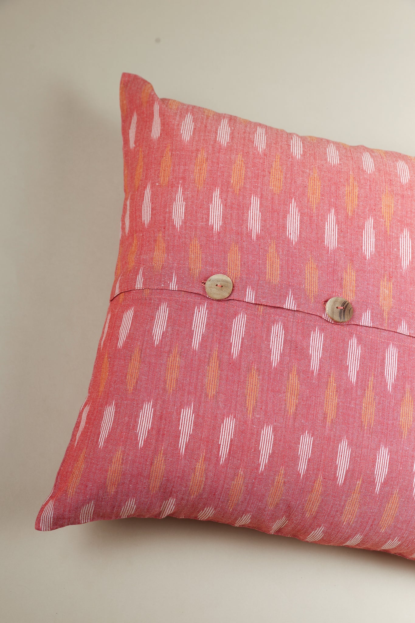 Pop-Of-Pink Handwoven Ikat Pillow