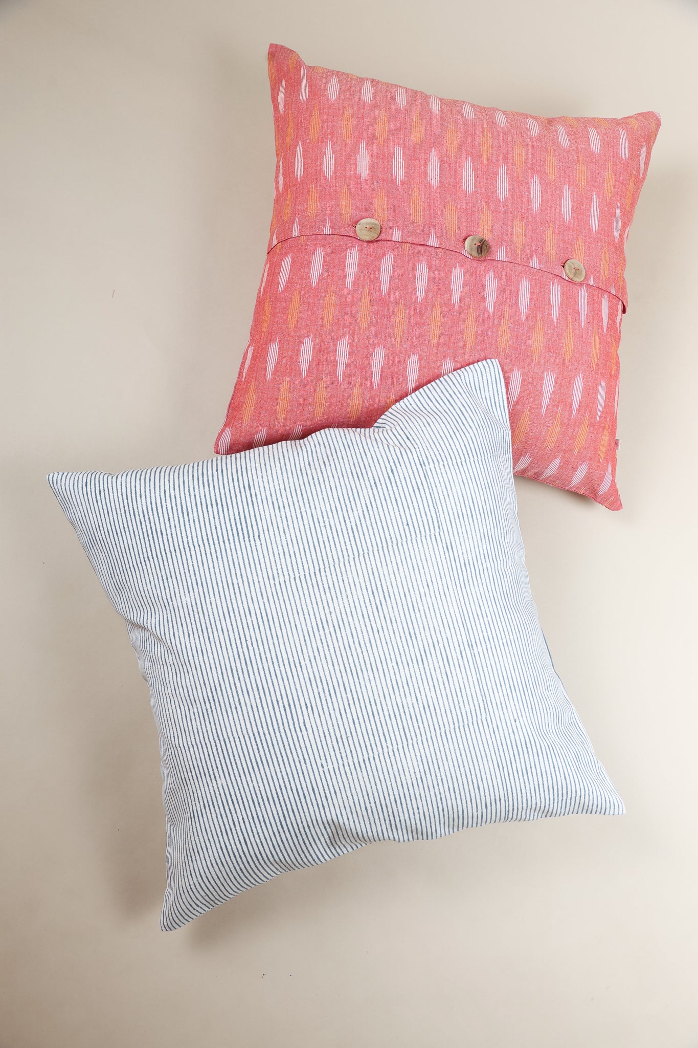 Pop-Of-Pink Handwoven Ikat Pillow