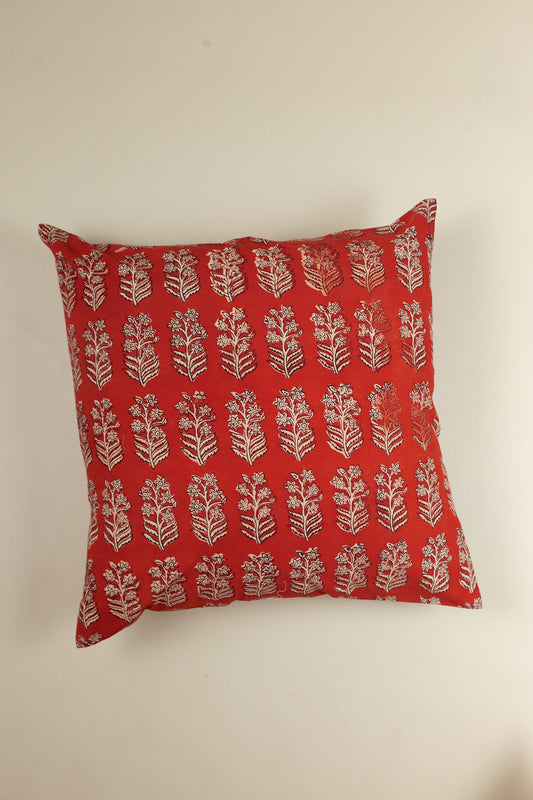 Red Ember Hand Block Print Pillow