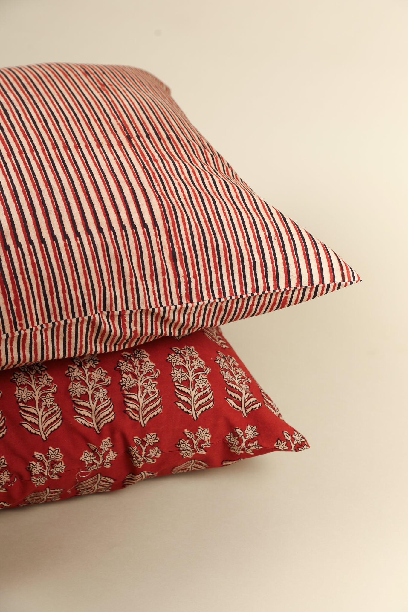 Rustic Stripes Hand Block Print Pillow