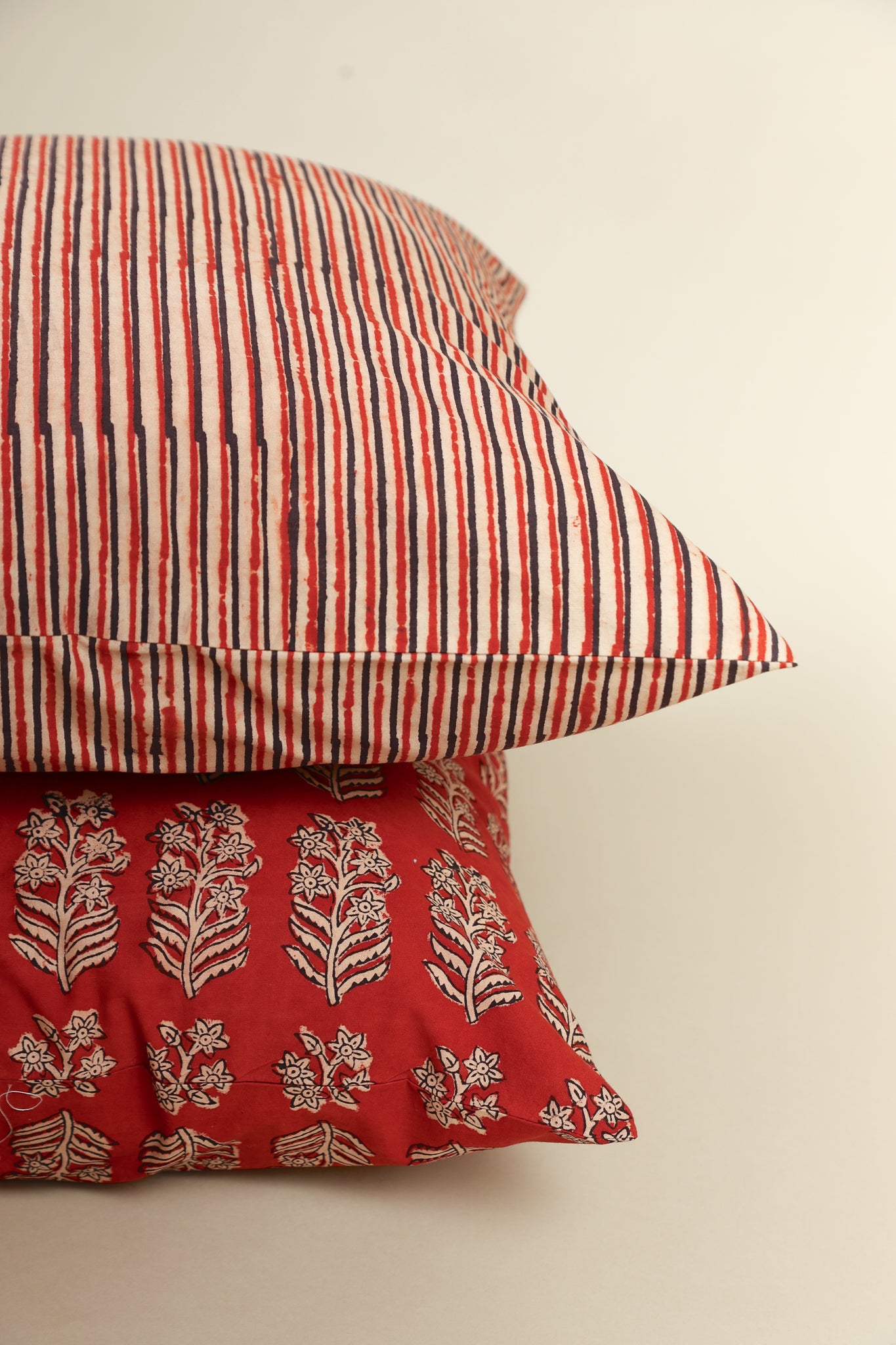 Red Ember Hand Block Print Pillow