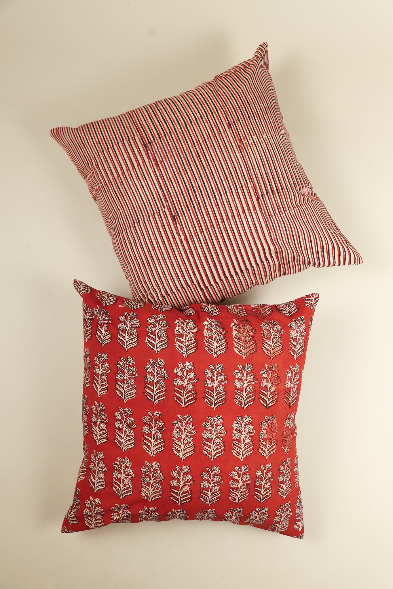 Red Ember Hand Block Print Pillow