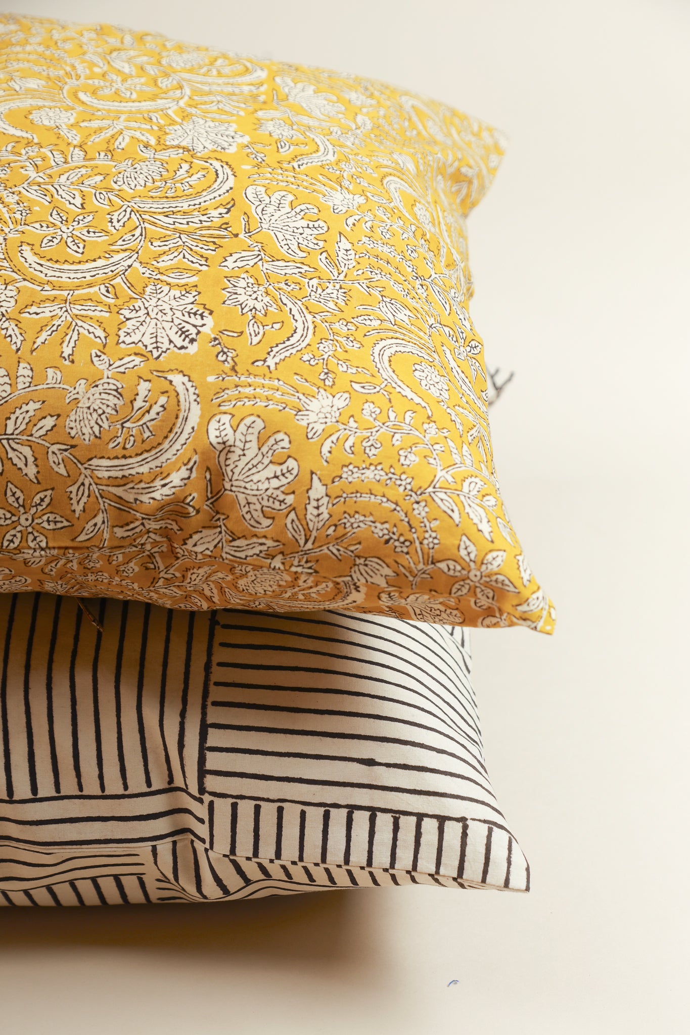 Mustard Harmony Hand Block Print Pillow