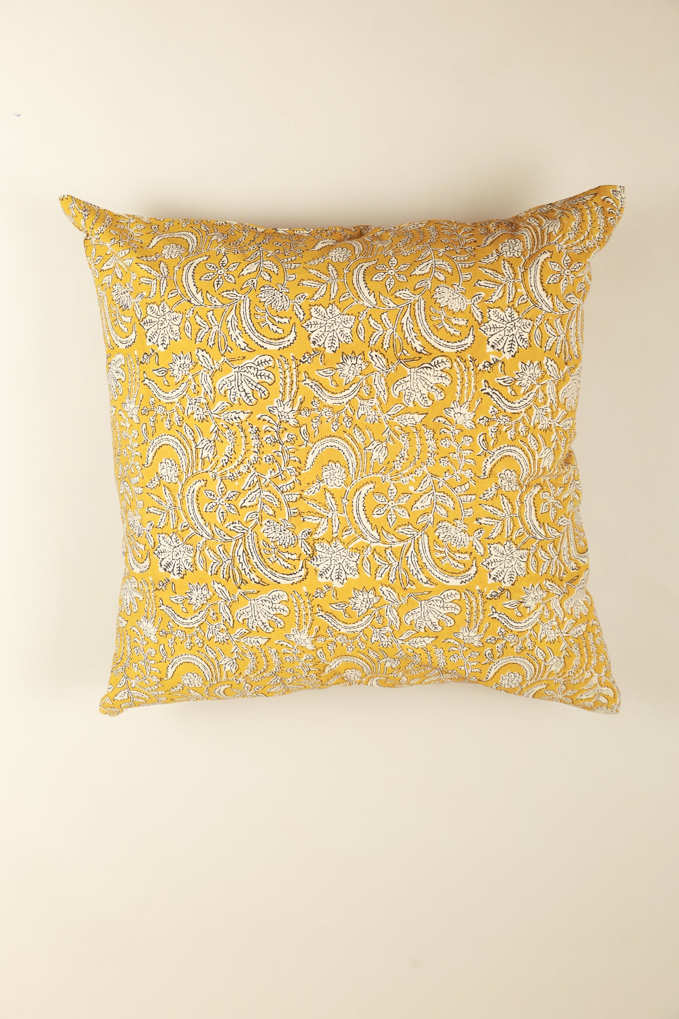 Mustard Harmony Hand Block Print Pillow