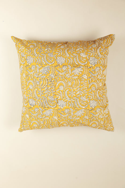 Mustard Harmony Hand Block Print Pillow