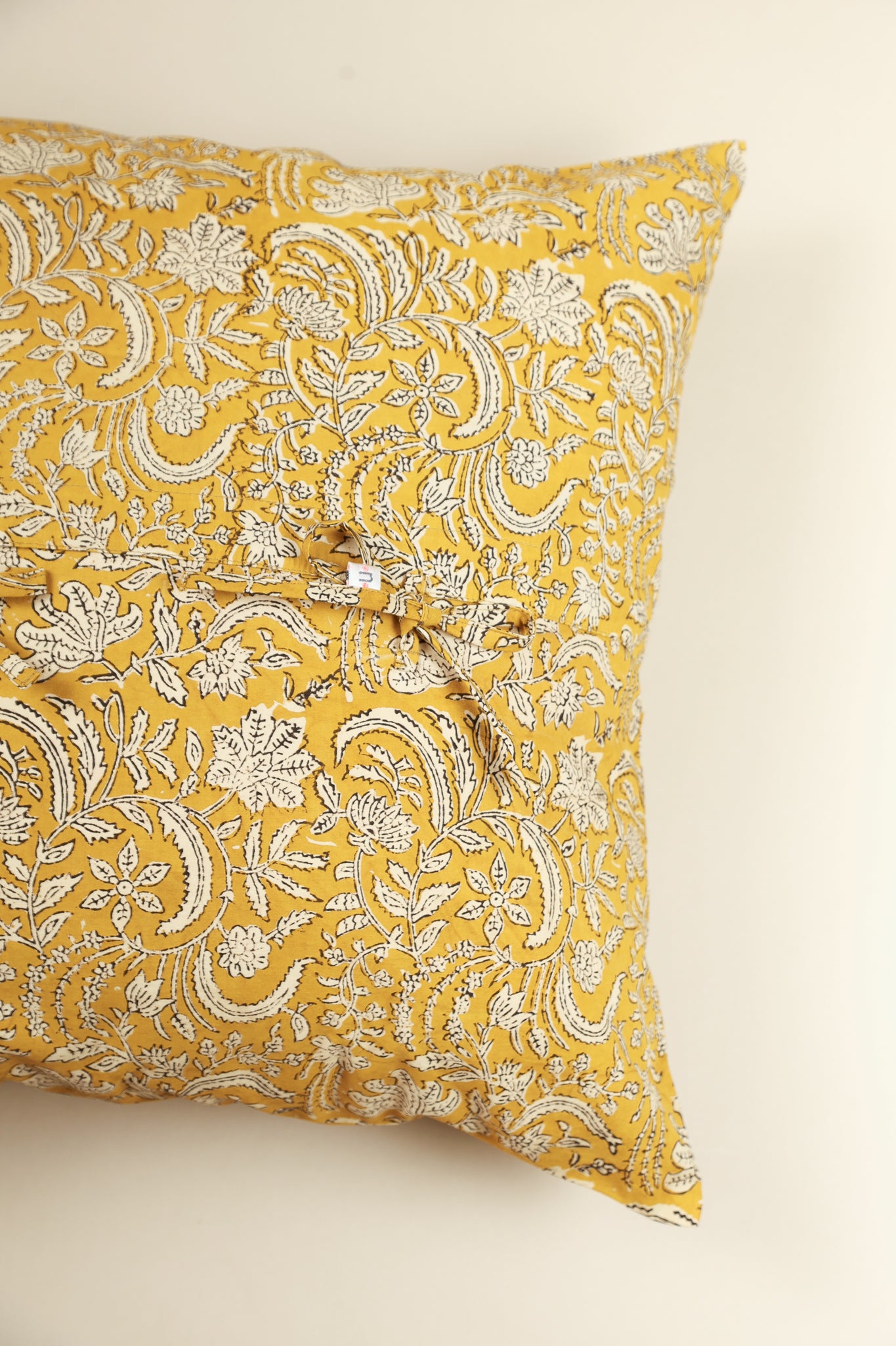 Mustard Harmony Hand Block Print Pillow