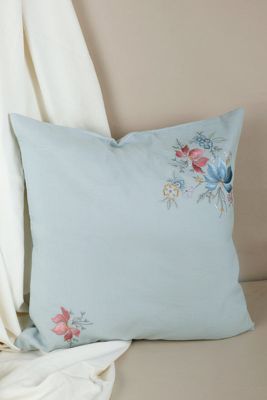 Pastel Bouquet Embroidered Pillow