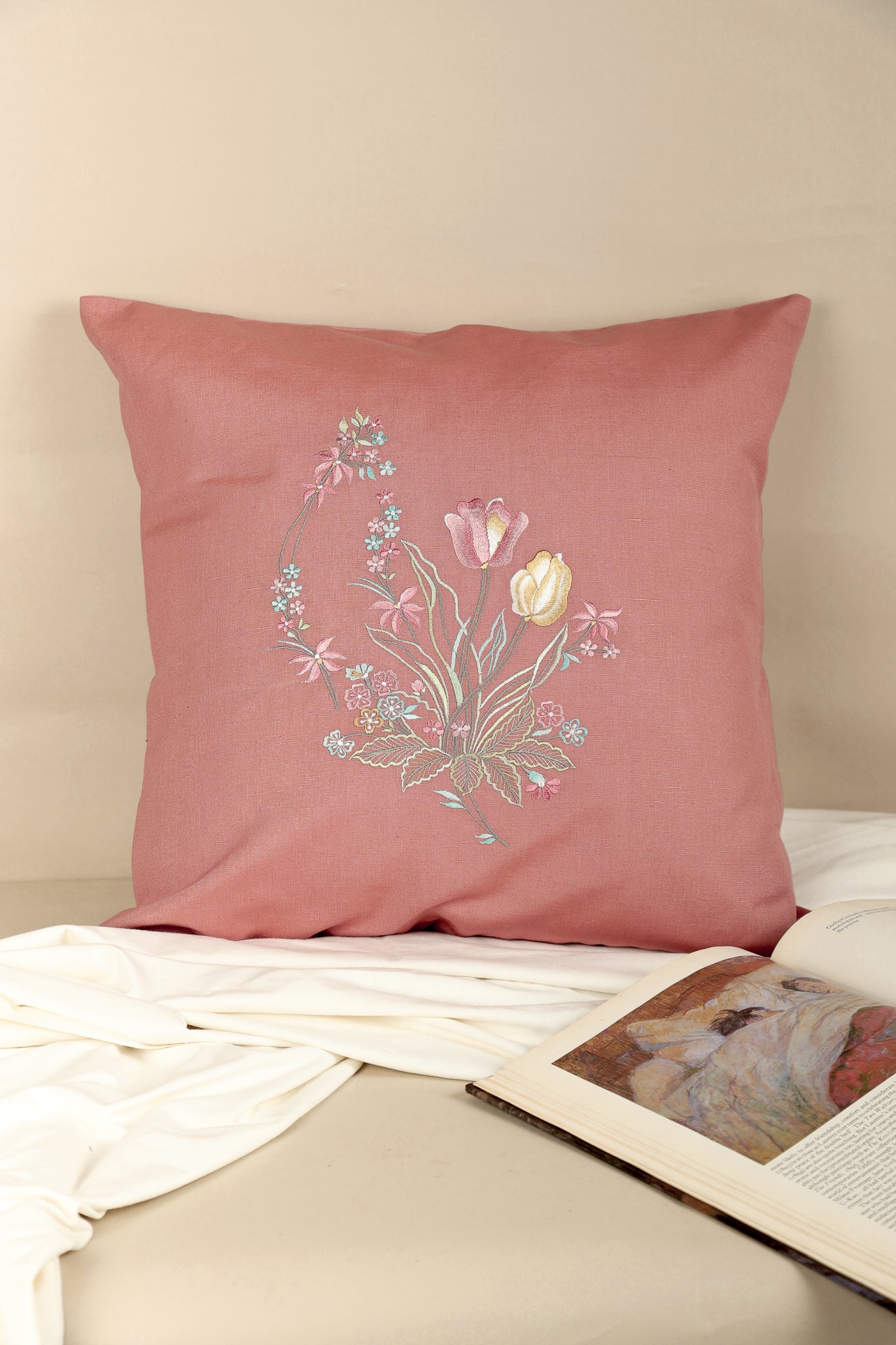 Tu'Lip Kiss Embroidered Pillow