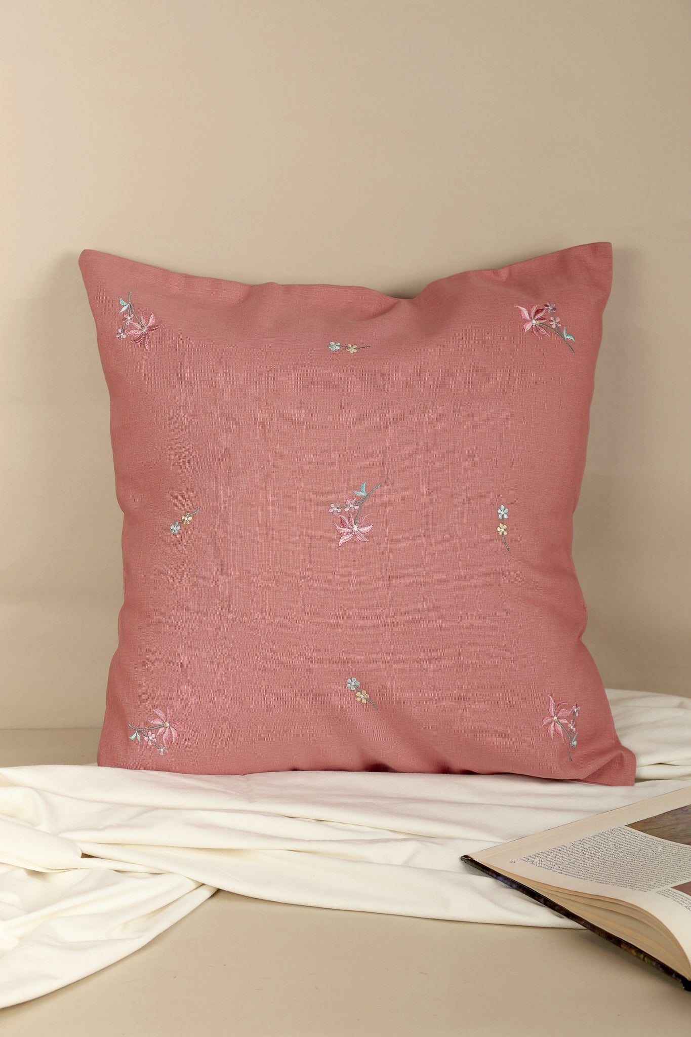 Rust Harmony Embroidered Pillow