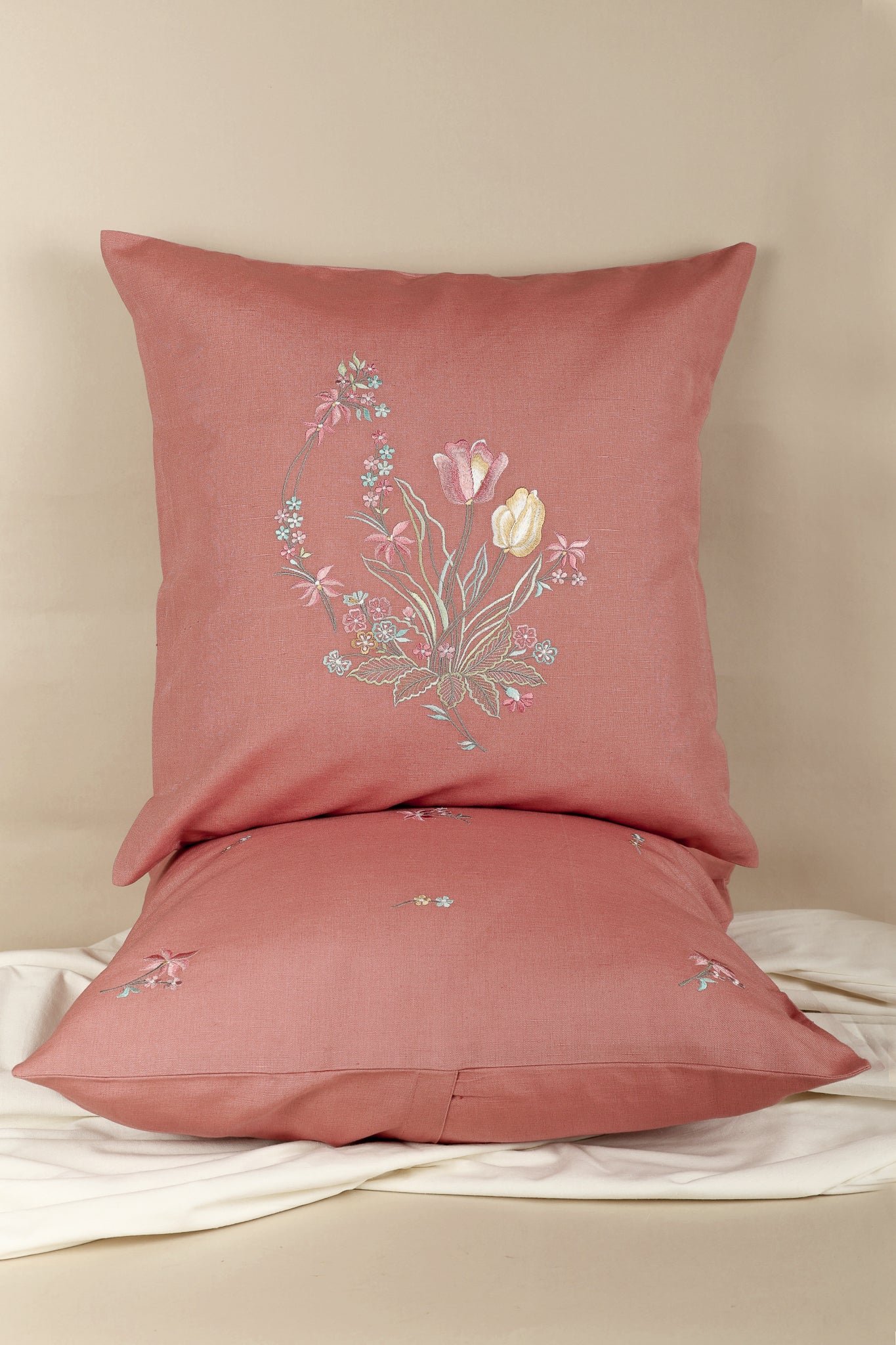 Rust Harmony Embroidered Pillow