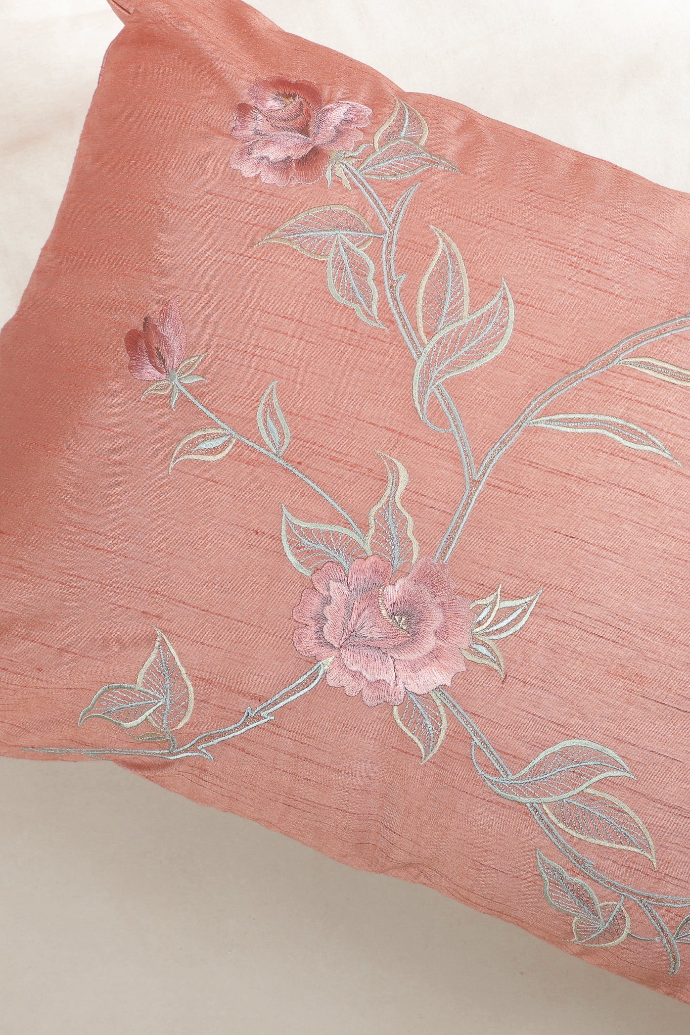 Blush Rose Silk Lumbar Cushion