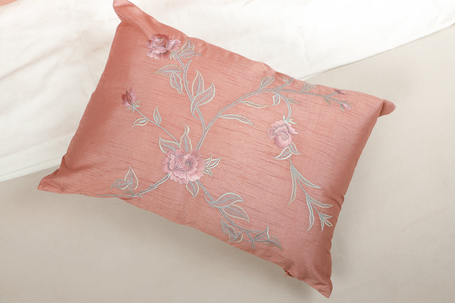 Blush Rose Silk Lumbar Cushion