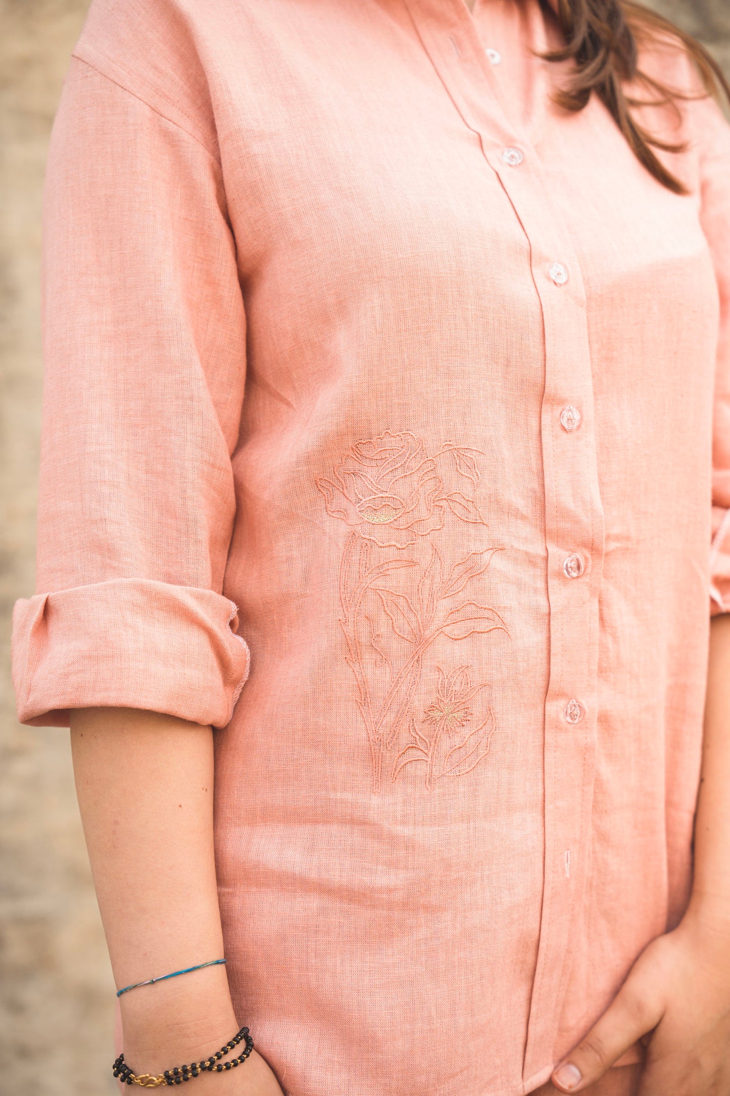 Apricot Dream Linen Shirt