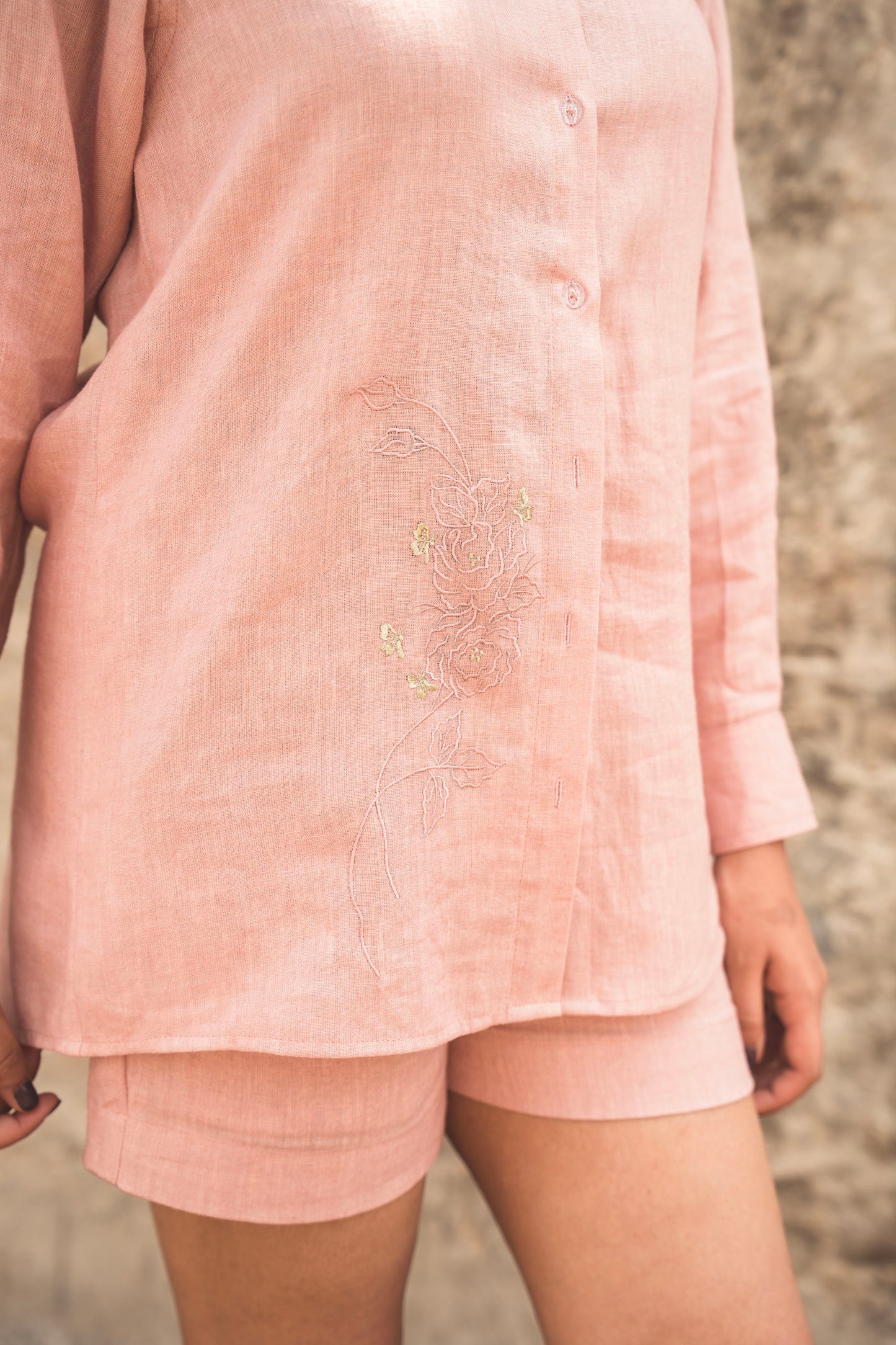 Guava Glam Linen Shirt