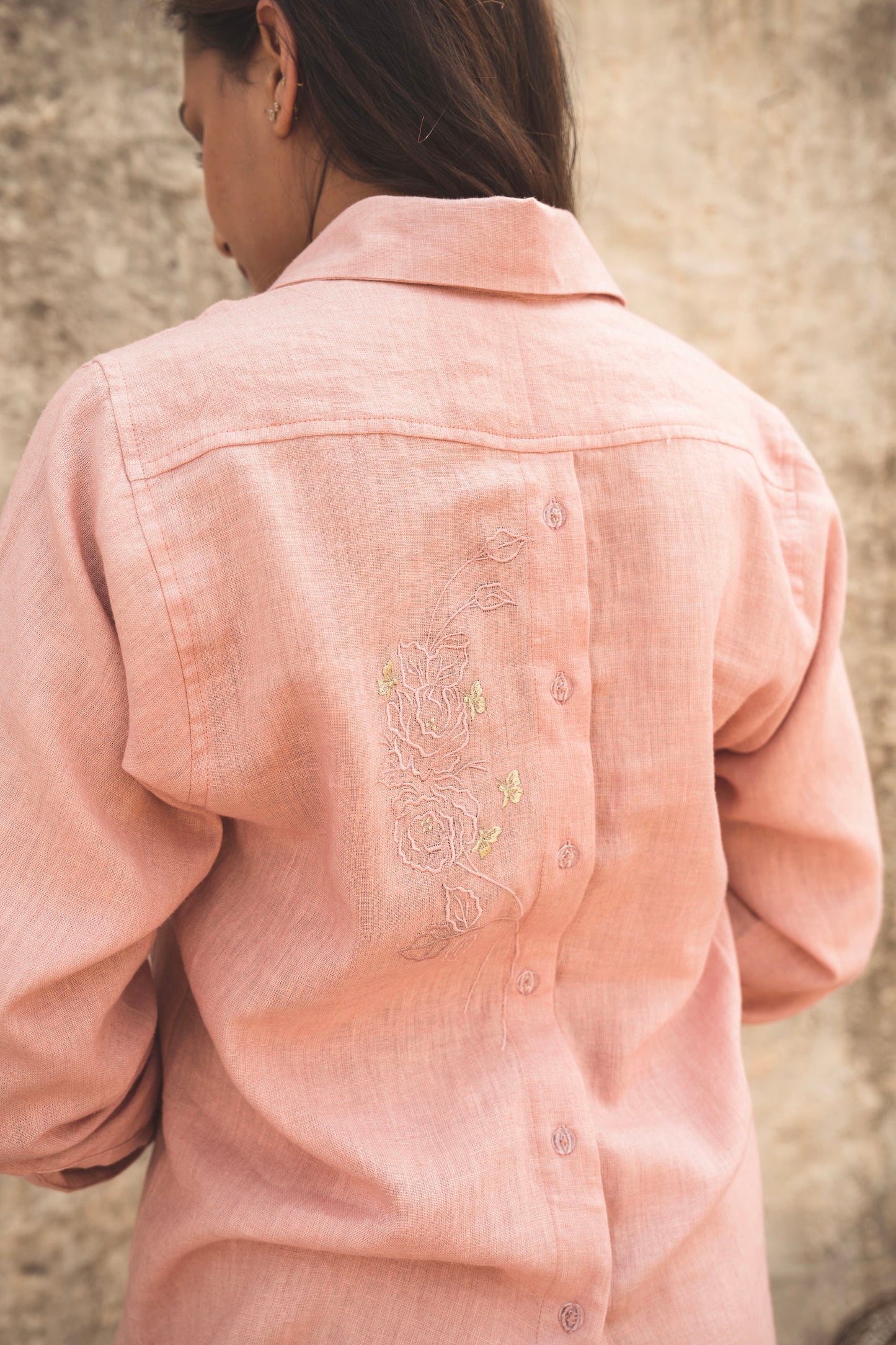 Guava Glam Linen Shirt